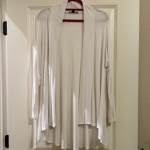 Cable & Gauge White Open-Front Cardigan